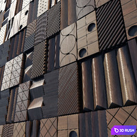 Wood wallcovering decor n1 3D Model Vray