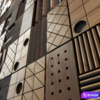 Wood wallcovering decor n1 3D Model Vray