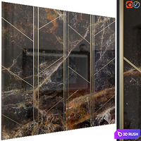 Decorative wall panel 30 3D Model Vray, Corona