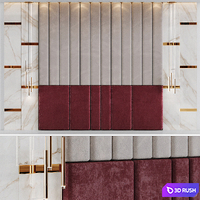 Composition of the design of the headboard in the bedroom with decor 3D Model Corona