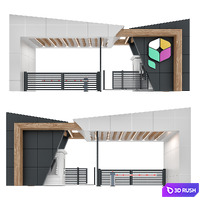 Residential complex entrance group 3D Model Corona