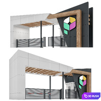 Residential complex entrance group 3D Model Corona
