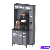 Self-service coffee shop 3D Model Corona