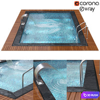 Swimming pool 3D Model Vray, Corona