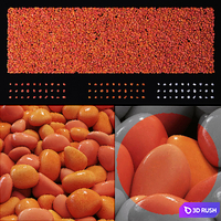 Gravel decorative orange No. 2 3D Model Vray, Corona