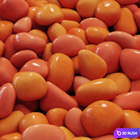 Gravel decorative orange No. 2 3D Model Vray, Corona