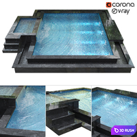 Swimming pool 004 3D Model Vray, Corona