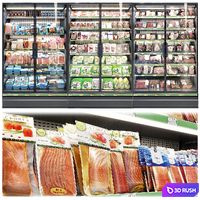 Market refrigerators 3D Model Vray, Corona