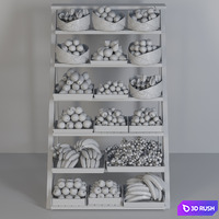 Shelf with fruits and vegetables in the market. Fruit 11 3D Model Corona