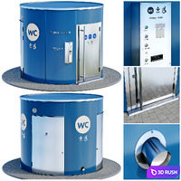 Public toilet round. Dry closet. Street toilet 3D Model Vray, Corona