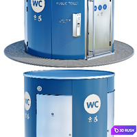 Public toilet round. Dry closet. Street toilet 3D Model Vray, Corona