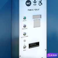 Public toilet round. Dry closet. Street toilet 3D Model Vray, Corona