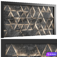 Backlit stone wall panel 3D Model Corona