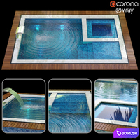 Swimming pool 006 3D Model Vray, Corona