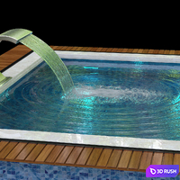 Swimming pool 006 3D Model Vray, Corona