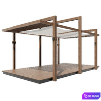 Pergola 13 3D Model Vray, Corona