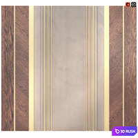 Decor wood Panel 29 3D Model Vray, Corona