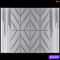 Decor wood Panel 39 3D Model Vray, Corona