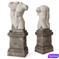 Roman man torso with pedestal 3D Model Vray, Corona