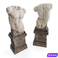 Roman man torso with pedestal 3D Model Vray, Corona