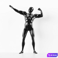 Man Muscle Pose Mannequin 3D Model Vray, Corona