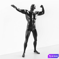 Man Muscle Pose Mannequin 3D Model Vray, Corona