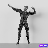 Man Muscle Pose Mannequin 3D Model Vray, Corona