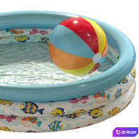 Inflatable children's pool 3D Model Vray, Corona