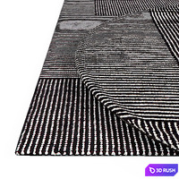 Stripe rug round 3D Model Vray, Corona
