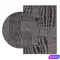 Stripe rug round 3D Model Vray, Corona