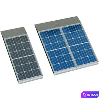 Solar panels 3D Model Vray, Corona