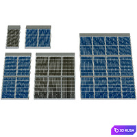 Solar panels 3D Model Vray, Corona