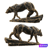 Wolf sculpture 3D Model Corona