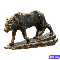 Wolf sculpture 3D Model Corona