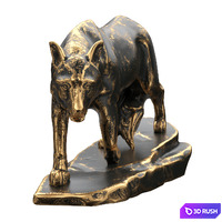 Wolf sculpture 3D Model Corona