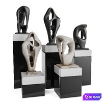 Amorphous figures pedestal black and white 3D Model
