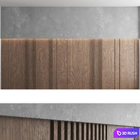 Decorative wall panel set 42 3D Model Vray, Corona