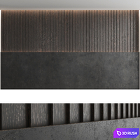Decorative wall panel set 42 3D Model Vray, Corona