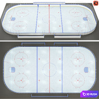 Hockey Rink 20x40 m 3D Model Corona