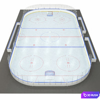 Hockey Rink 20x40 m 3D Model Corona