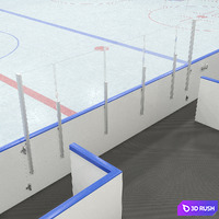 Hockey Rink 20x40 m 3D Model Corona