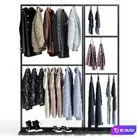 Clothes store hanger 3D Model Vray, Corona