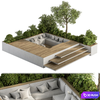 Roof Garden and Landscape Furniture - Set 37 3D Model Vray, Corona