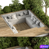 Roof Garden and Landscape Furniture - Set 37 3D Model Vray, Corona