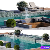 Pool 22 3D Model Vray, Corona