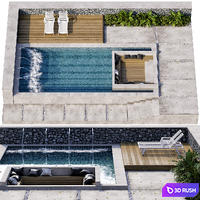 Pool 23 3D Model Vray, Corona