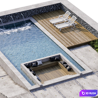 Pool 23 3D Model Vray, Corona
