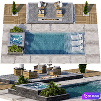 Pool 24 3D Model Vray, Corona