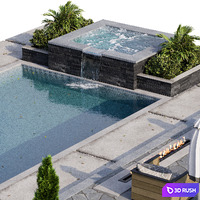 Pool 24 3D Model Vray, Corona