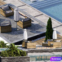 Pool 24 3D Model Vray, Corona